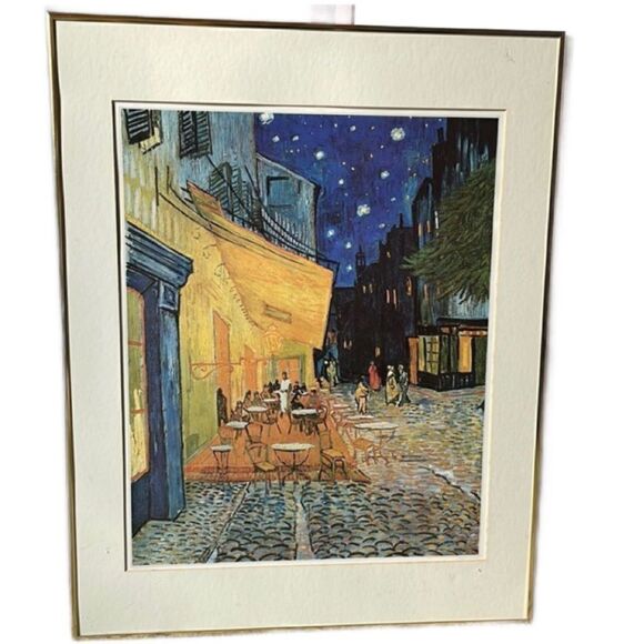Vincent Van Gogh’s “Cafe Terrace at Night” Print. Original Produced in 1988